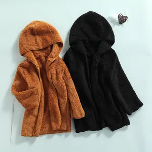 Ma&Baby Toddler Baby Girl Boy Hoodie Coat Cardigan Faux Fur Teddy Warm Fall Winter Plush Jacket Long Sleeve Outerwear