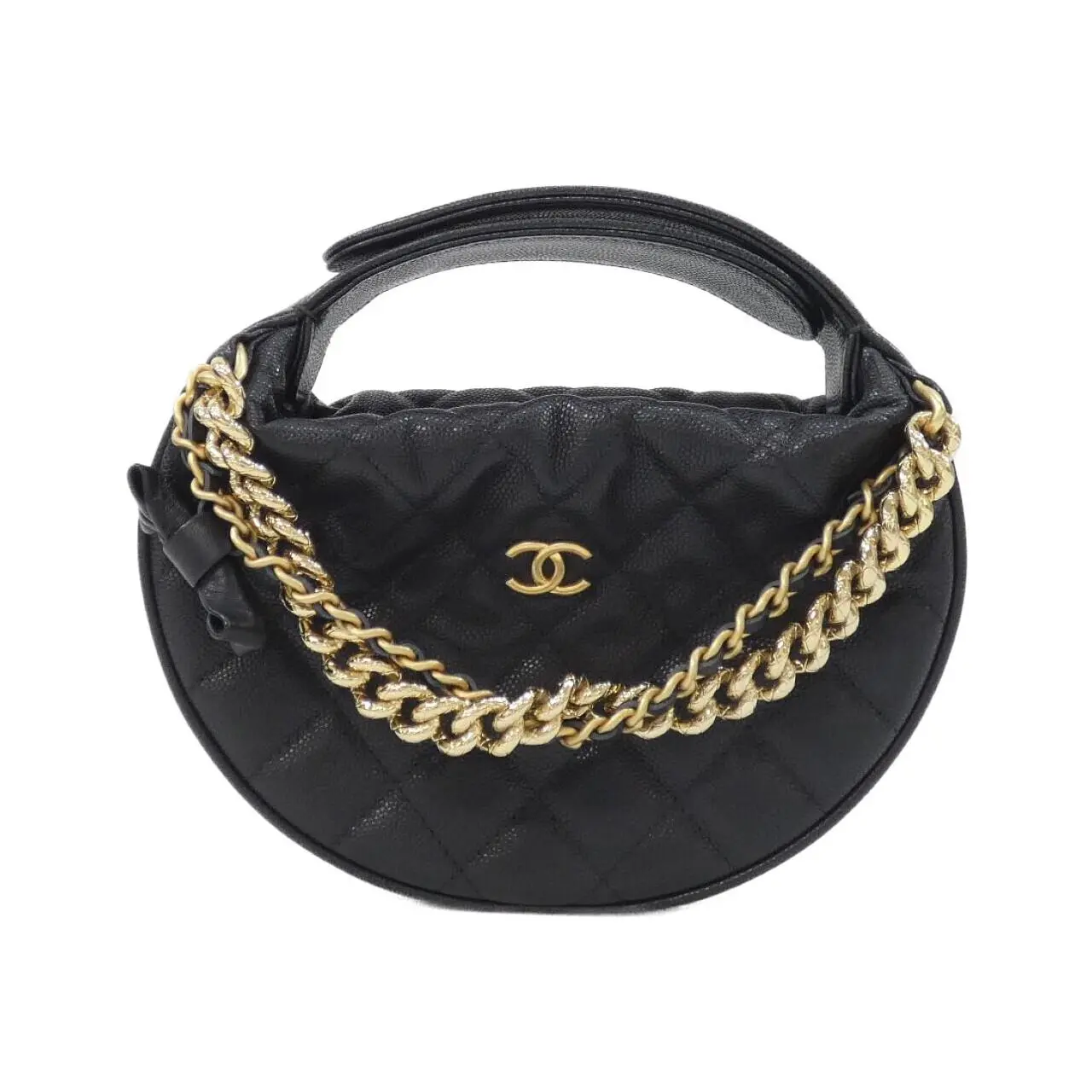Pre-owned CHANEL Calfskin Small Leather Goods Caviar Skin Pouch