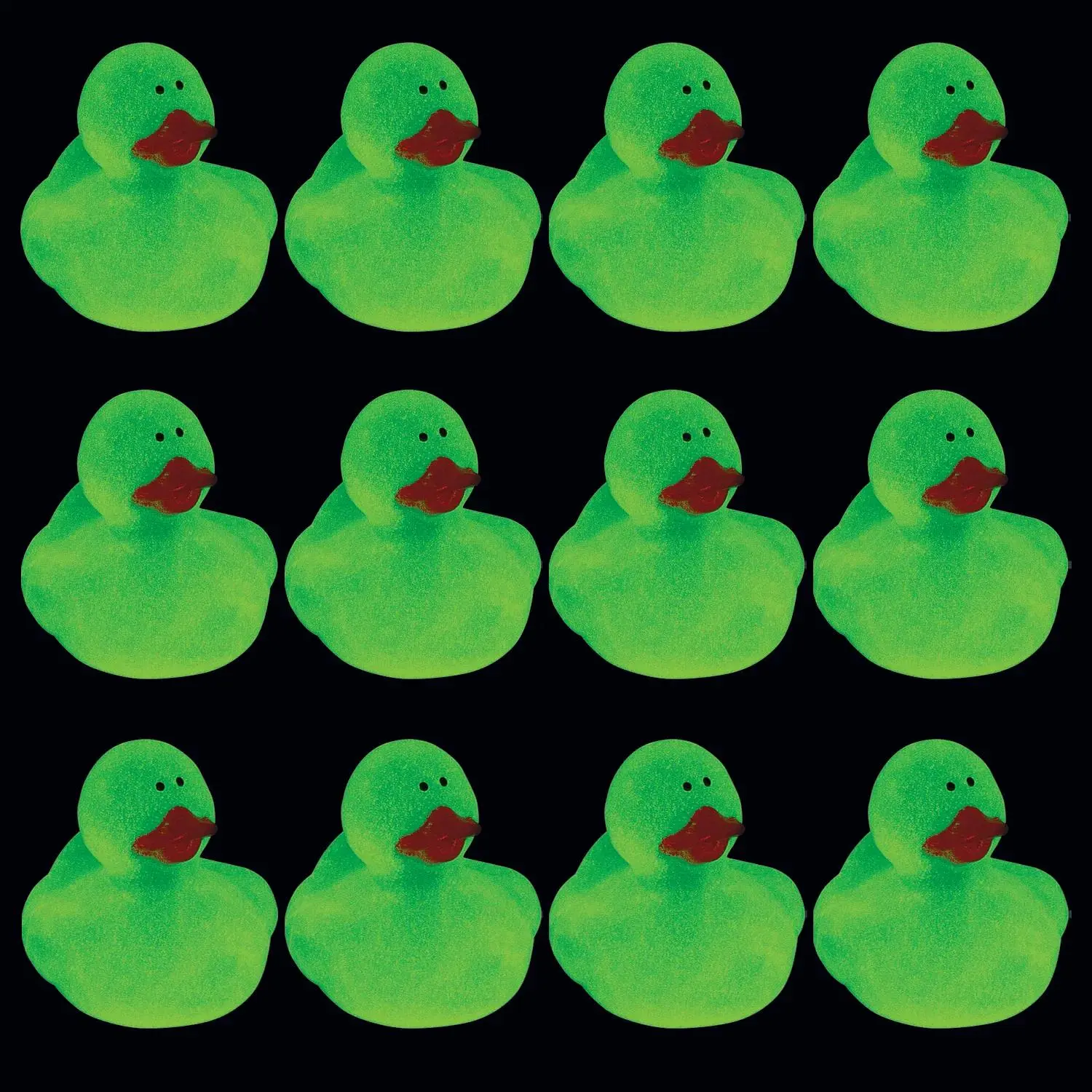 2" x 2" Glow-in-the-Dark Vinyl Rubber Ducks - 12 Pc.