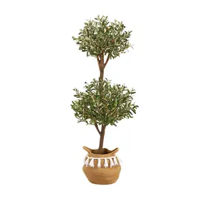 Nearly Natural 4.5-ft Olive Double Topiary Tree