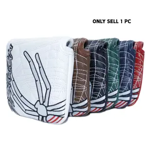 Spider Embroidery Golf Club Square Mallet Putter Cover Golf Headcover, Great Christmas Golf Accessories for Men Golfers Dad Boyfriend Husband Birthday Retirement Fathers Day, Golf Accessories for Women