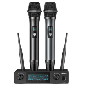 JAMELO Metal UHF Handheld Dynamic Microphone, Professional Wireless Microphone System, 200ft Range, Wireless Mic System for Karaoke Singing,Church,Speech, Wedding