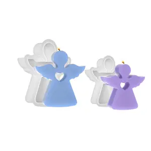 Angel Shaped Handmade Silicone Mold, 2 Counts/set Include 2 Sizes DIY Angel Silicone Mold, Baking Mold for Cake Dessert Chocolate Candle