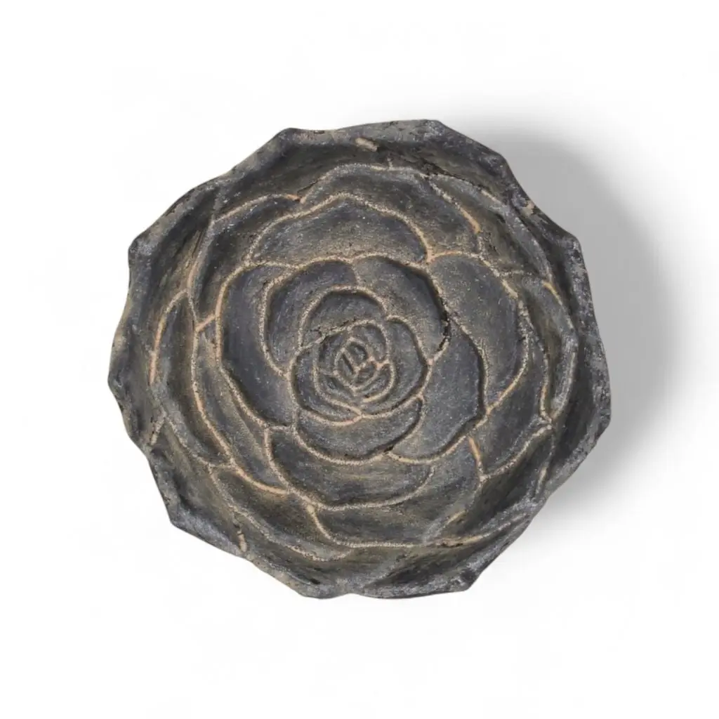 Cheungs 5170S 1-Piece Small Size Metal Cast Iron Flower Table Decor, 1.25" H x 5.25" W x 5.25" D Natural Finish Indoor Use Home Statue Room Accent, One-Piece