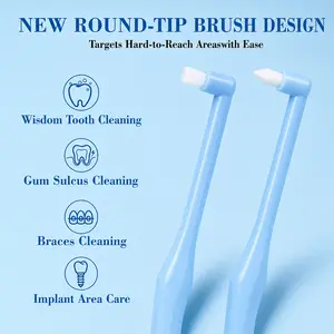 End Tuft Toothbrush for Braces, Soft Bristle Precision Toothbrush with Long Head, Gumline & Back Teeth Cleaning Brush, Daily Oral Care