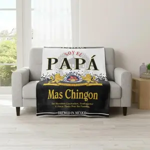 Papa Letter Print Soft Blanket, 1 Count Casual Soft Throw Blanket, Air-conditioned Room Blanket, Warm Nap Blanket for Home Office Travel Camping, Cozy Chic Blanket A multi-functional and beautiful blanket suitable for decoration, use and as a gift.