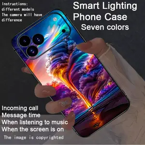 Colorful Voice Controlled Luminous Protective Phone Case compatible for iphone17Air/17Pro/17promax/16promax/15promax/14promax/13promax/12promax/11promax/XSmax/XR, Lights - Luminous Technology