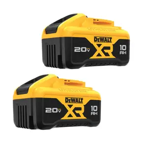DEWALT 20V 10Ah DCB210-2 MAX Compact Power Tool Battery - High Capacity Lithium Ion for Efficient Performance (2 Count)