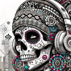 Candy Skull Chronicles Lefty Adult Coloring Book - Intricate Design with Colorful Skulls and Geometric Patterns Urban Culture Street Fashion