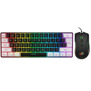 HXSJ 60% Wired Gaming Keyboard & Mouse, Combo Numpad & Mouse Set, Backlit Keyboard, USB Type-C Connection Gaming Keyboard & Gaming Mouse, 3200 DPI True RGB Mechanical Feel for PC Gamers