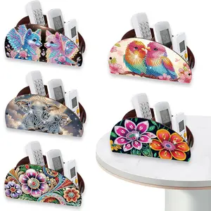 DIY Diamond Arts Colorful Painting Kit Organizer Box, Exquisite Animals and Flowers Pattern DIY Diamond Arts Colorful Painting Kit, Home Dining Living Room Table Top Art Decoration