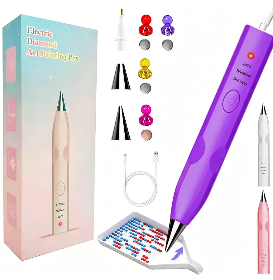 Wireless Vacuum Pen for Diamond Art Kit for Adults, Long-Lasting Electric Pen for Diamond Painting Accessories and Tools