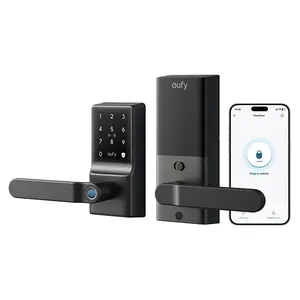 eufy Smart Lock C33, Keyless Fingerprint Door Lock with Handle, Integrated Wi-Fi, Remote Control via App, Biometric Entry Knob, Auto-Locking, IP53 Waterproof (2025 New Version)