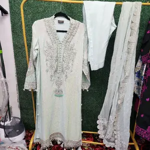 heavy  Embroidered  3 piece pakistani suit