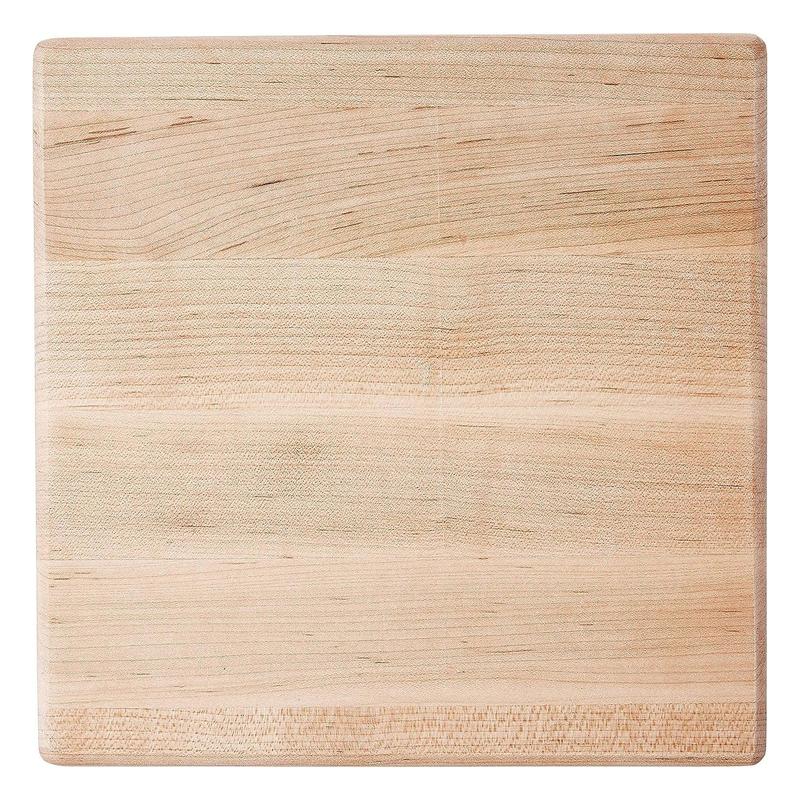 John Boos Small Maple Wood Edge Grain Cutting Board for Kitchen, 9" x 9" x 1.5" Chopping Knives