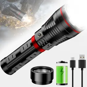 SKYFIRE 1209 2800LM Rechargeable Flashlight | Super Bright Instant Light, 3 Modes & Waterproof w/ Strap for Camping, Power Outage, Adventure