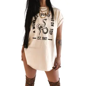 A WOMAN'S PLACE IS ON TOP SIDE SLIT TEE