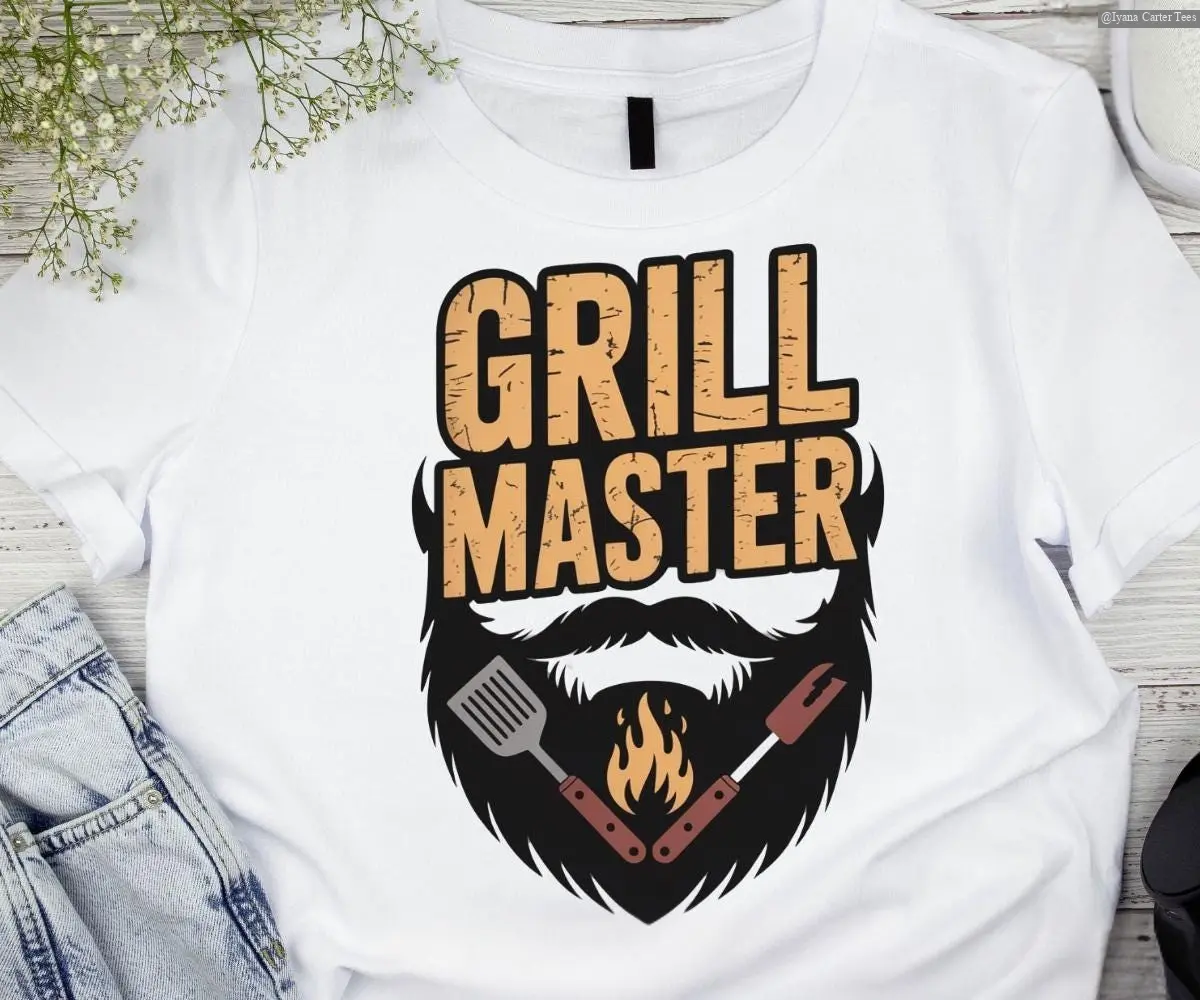 Grill Master BBQ TShirt, Summer Cookout Sublimation Graphic, Funny Grilling Shirt , Unisex Vintage Shirt