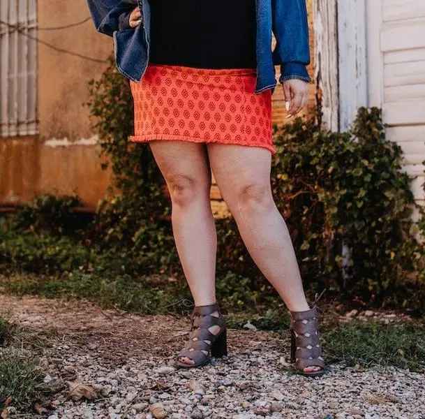 Simple Aztec Diamond Printed Frayed Skirt Plus Size