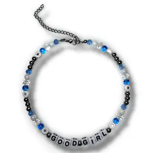 Good Girl Beaded Necklace Stainless Steel Glass Beads 14-17" Hyopallergenic Tarnish Resistant for Women Fever Dreamz Letter Necklace