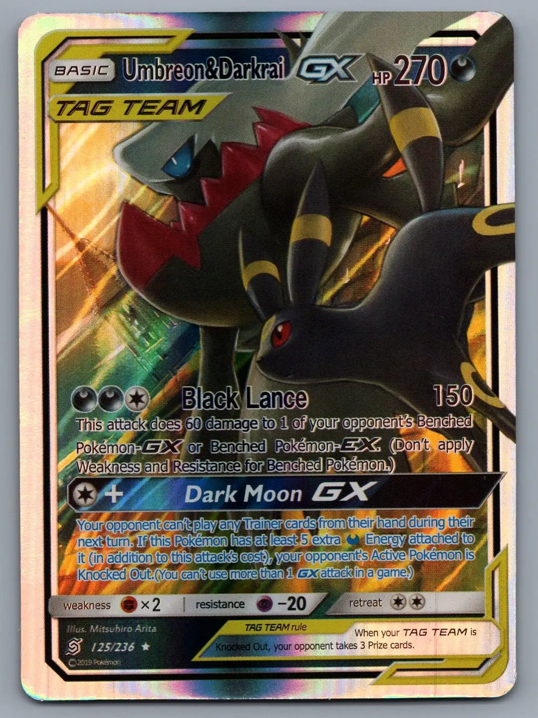 Pokemon FanArt Umbreon & Darkrai GX Custom Trading Card, Collectible Non-Sports Trading Card Accessory