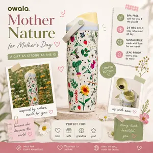 Owala Mother's Day Garden Mother Nature 30 oz Water Bottle