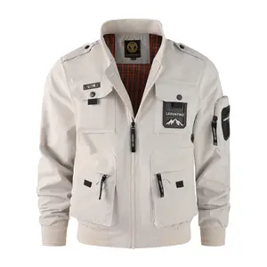 Men's Tactical Jacket with Multiple Pockets Workwear Style Round Collar Waterproof for Outdoor Environments TikTokShopBlackFriday