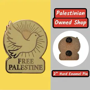 Free Palestine Dove & Sunburst Enamel Pin