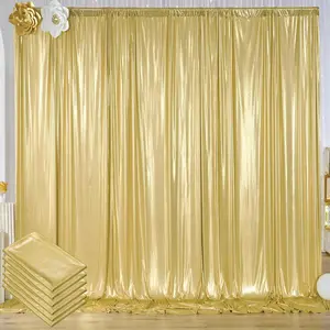 6-Panel 30x10 ft Wrinkle-Free Gold Sequin Backdrop Curtain, Thick Non-Falling Glitter Drape for Weddings & Parties, Shimmer Photo Wall Cloth Banners for Graduation Photography Background