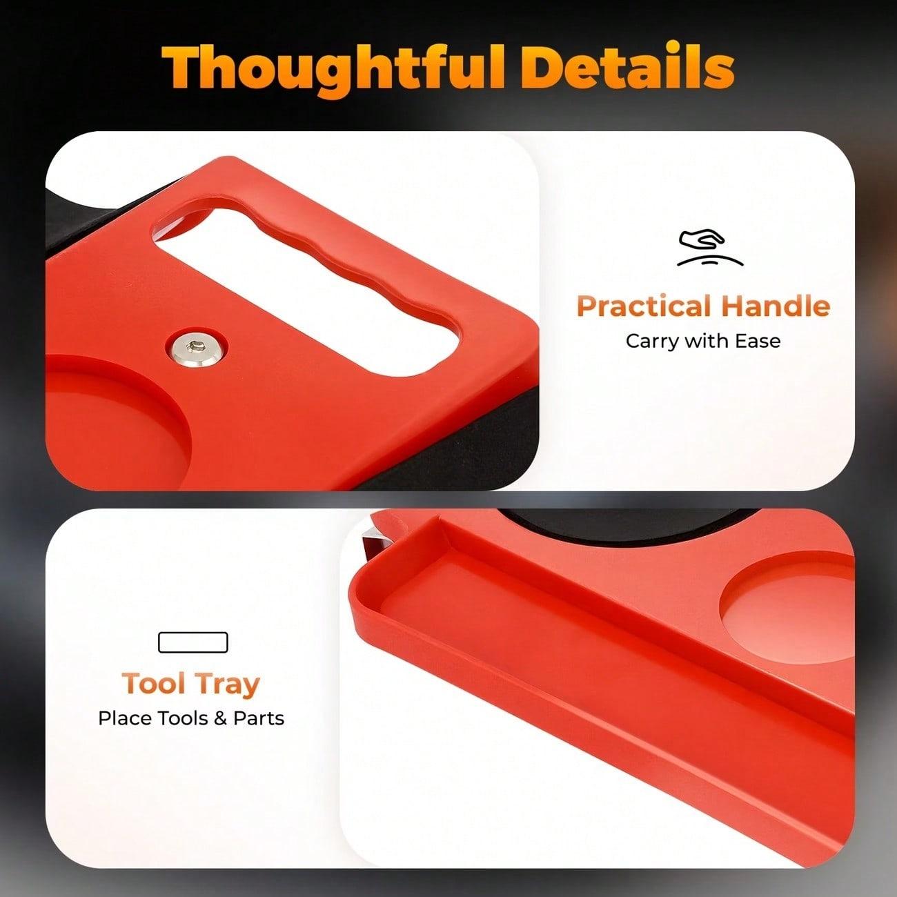 TAIMASI Rolling Knee Pad Crawler With Foam-Filled Pads, Suitable For Car Maintenance And Garage Use, Size 20.08 X 5.51 Inches, Heavyduty Lifting, Sturdy Construction, Industrialgrade Material, Kneeling Platform, Maintenance Workers