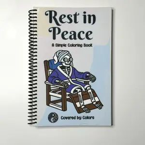 Rest in Peace Spooky Self Care Bold and Simple Activity Coloring Book Spiral Bound Bold and Easy Coloring Book cozy halloween