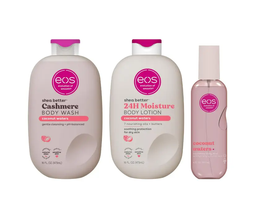 eos Essentials Bundle - Body Mash, Body Mist, Body Lotion - Coconut Waters