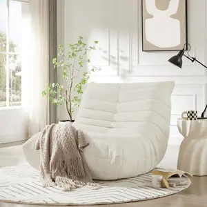 Fireside Chair, Lazy Floor Sofa, Accent Bean Bag Couches, Modern Armless Lounge Chair for Living Room, Apartment, Bedroom, Salon Office