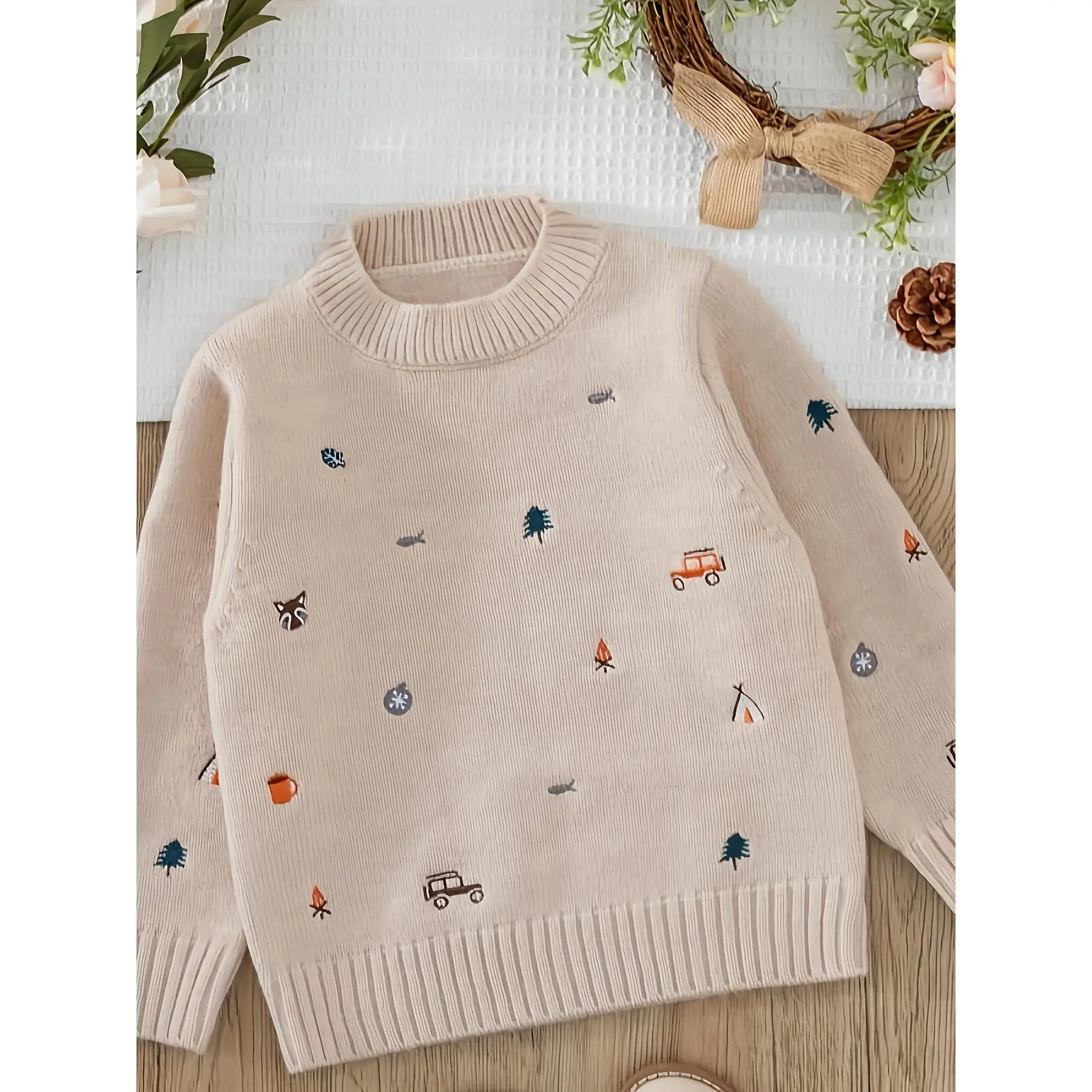 Korean Style Knitted Sweater Toddlers, Kids, Boys and Girls, Versatile Christmas Top Autumn and Winter