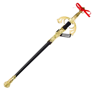 Black and Gold Sword- 26 Inch  | King Knight Costume Toy Sword with Sheath – Medieval Sword Prop For Pretend Play Fun - Costume Accessory for Halloween, Party & Role Play - Gift For Kids