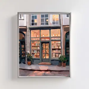 Unframed, Room Decor, Bookish Merch Poster Print, Vintage Bookstore Wall Art, Reading Nook Decor | 5 size, 8x12 to 27x40 inch