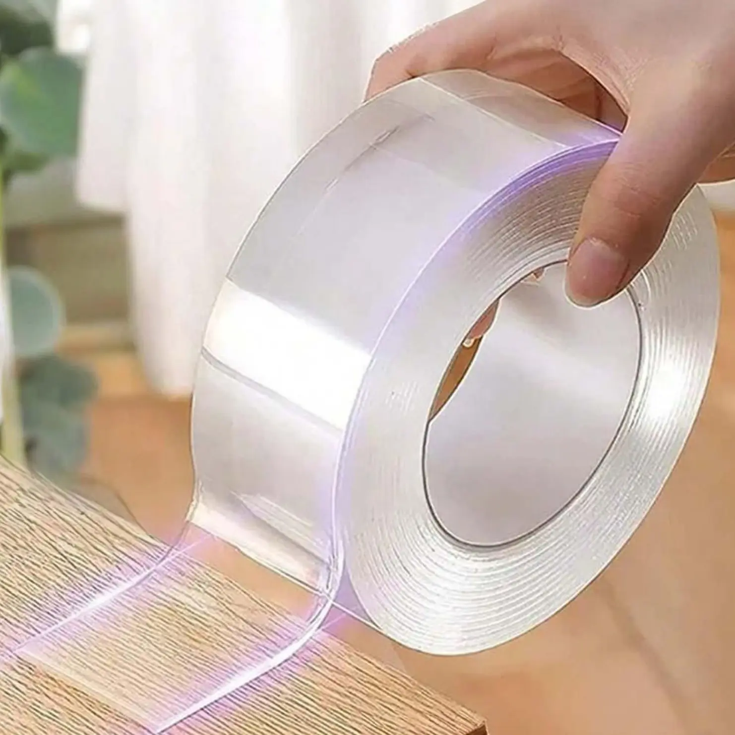 Heavy-Duty Dual-Sided Tape (16.4 Feet), Nano Adhesive Transparent Mounting Tape, High-Strength Super Strong Adhesion Waterproof Magic Tape, 1pc 5m & 3m Long, Self Adhesive, Double Sided Sticky