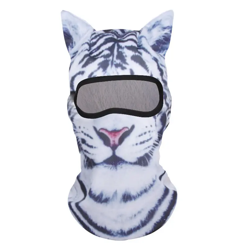 3D Cat Animal Head Balaclava - Polyester Sheisty Face Mask with Ears, Funny Gifts Accessories, Party Hat for Ski, Halloween Outdoor Activities