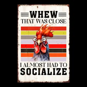 Unique Animal Metal Wall Art with Motivational, Vintage, and Humorous Quotes – Creative 2D Flat Design, Perfect for Living Room, Bar, or Home Decor, Crafted in Durable Metal