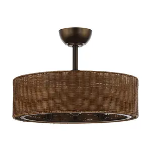 Parrot Uncle 24" Traditional DC Motor Indoor Reversible Fandelier Ceiling Fan