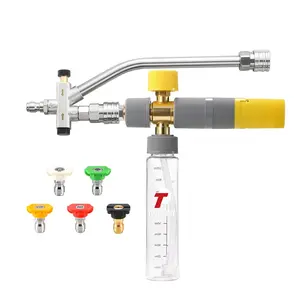 Tool Daily Foam Cannon Dual Connector Kit, Mini Foam Cannon for Pressure Washer,5 Power Washer Nozzle Tips, 1/4” Quick Connect