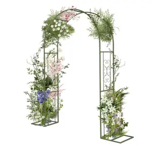 Ubesgoo Wrought Iron Arch Arbor, Courtyard Plant Climbing Frame, Outdoor Wedding Solemnisation Ceremony Decor for for Entrance Gate of Patio, Garden, Park, Porch