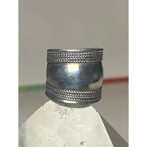 Cigar band ring size 5 rope design sterling silver women girls