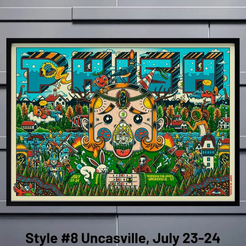 Phish All Gig Posters, Phish Dicks Sporting Goods Park Poster, Phish Commerce City, Mondegreen Poster, Las Vegas Sphere 18-21 Poster