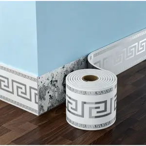 10cm*500cm Greek Key Self-Adhesive Border Sticker, Waterproof Scratch-Resistant Removable, Peel & Stick Wall Decor, Peel And Stick Wallpaper Designs, For Kitchen Bathroom Living Room Office