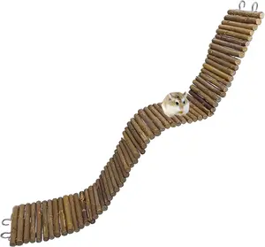 Rat Bendy Long Suspension Bridges Hamster Climbing Ladder Flexible Wooden Bridge for Small  Rodents (1PCS)