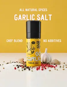Go Garlic Chef Blend Garlic Salt - 100% Natural Ingredients, No Additives, Aromatic Flavor for Cooking & Finishing, Perfect for Chicken, Pasta, Veggies, Eggs, and More - Spice