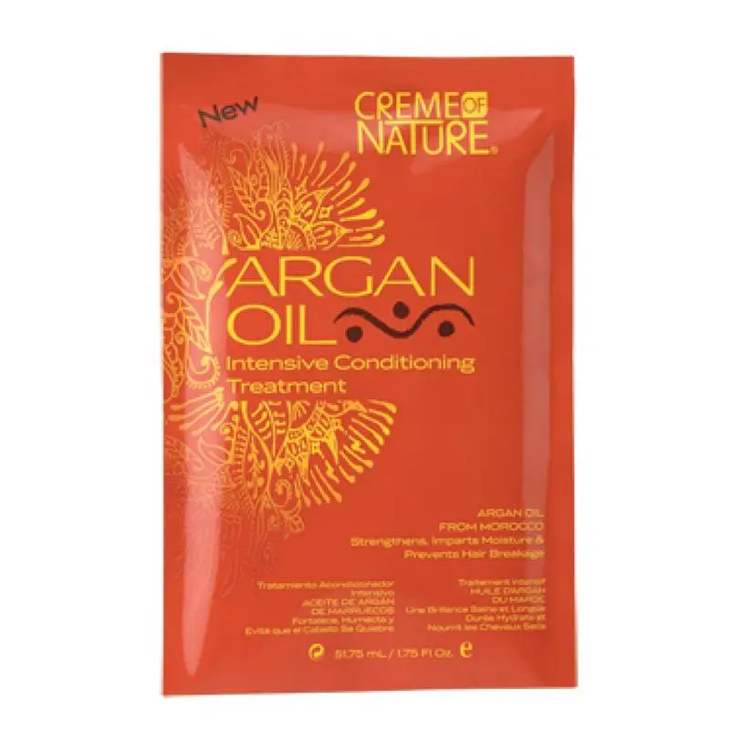 Creme of Nature Argan Oil Intensive Conditioning Treatment - Hydrating Deep Conditioner and Strengthening Moisturizer, 1.75 oz, Haircare, Radiant, Hydration, Liquid, Hair Glow, Shine, Natural Beauty, Unisex
