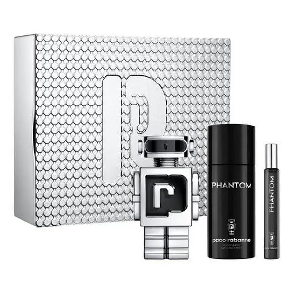 Paco Rabanne Phantom for Men 3-Piece Tin Gift Set, Eau de Toilette Spray 3.4 Ounce +Deodorant Spray 5.1 Ounce + Travel Spray 10ml