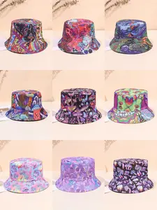Unisex Colorful Mushroom & Tie-dye Pattern Bucket Hat, Casual Double-side Wear Reversible Summer Beach Sun Hat, Packable Fisherman Cap for Women & Men